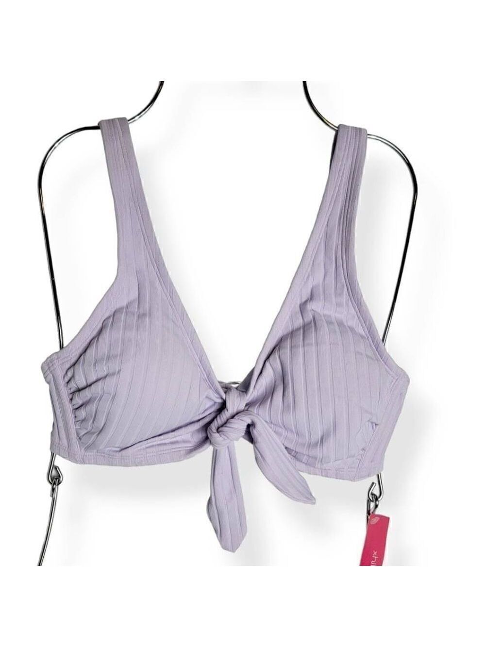 Xhilaration Lavender Ribknit Bow Tie Bikini Top D/DD